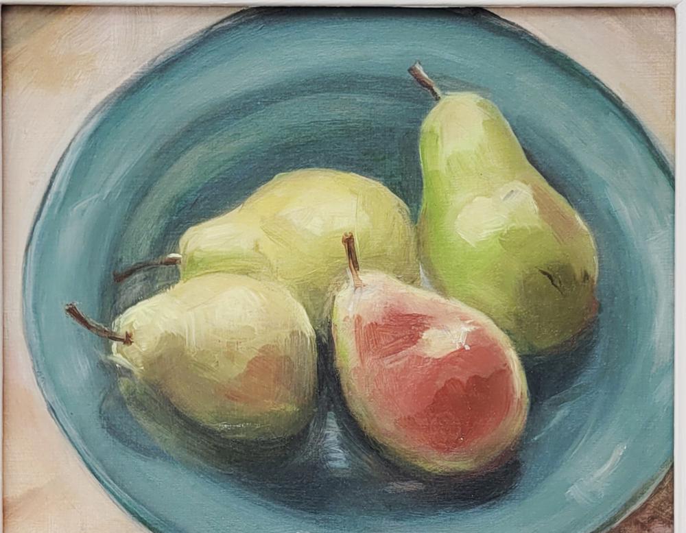 Still Life with Pears and Green Bowl